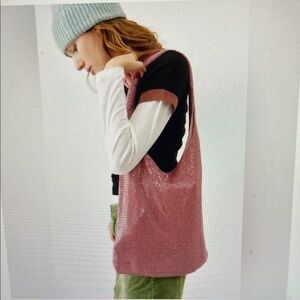 NWT Urban Outfitters Gaia Pink Chainmail Shoulder Bag